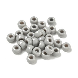 KOP48 Koraliki kandi oponki akryl 9mm warkoczyki bransoletki pony bead szare 20szt