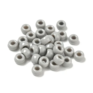 KOP48 Koraliki kandi oponki akryl 9mm warkoczyki bransoletki pony bead szare 20szt