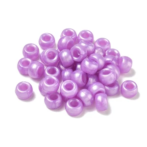 KOP158 Koraliki oponki akryl 9mm kandi pony bead fioletowy perłowy liliowy 20szt
