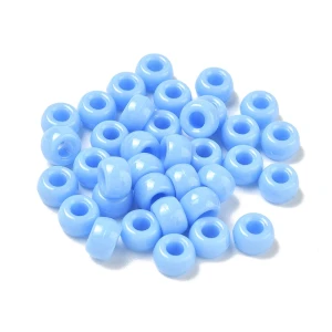 KOP161 Koraliki kandi oponki akryl 9mm pony bead pastelowy niebieski 20szt