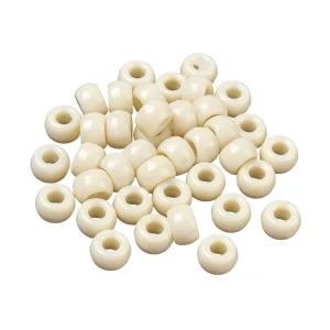 KOP164 Koraliki oponki 9mm kandi pony bead ecru kremowy 20szt