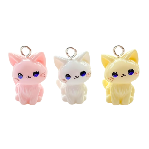 ZAW408 Zawieszki żywica jelly cat kotki kotek figurki cute miks 3szt