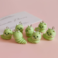 ZAW410 Zawieszki żywica jelly cat gąsienica zielona robak figurka cute 1szt