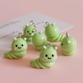 ZAW410 Zawieszki żywica jelly cat gąsienica zielona robak figurka cute 1szt