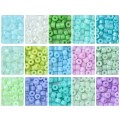 Zestaw koralików szklanych walce krążki seeds pastelowe 4x5.5mm 125g