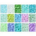 Zestaw koralików szklanych walce krążki seeds pastelowe 4x5.5mm 125g