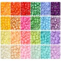Zestaw koralików szklanych walce krążki seeds pastelowe RAINBOW 4x5.5mm 168g