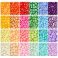 Zestaw koralików szklanych walce krążki seeds pastelowe RAINBOW 4x5.5mm 168g