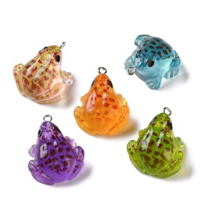 ZAW411 Zawieszki duże żywica żaba ropucha frog żaby zestaw 5szt