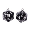 Zawieszka żywica kostka kość D20 do gry RPG DND czarna 27mm 1szt