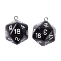 Zawieszka żywica kostka kość D20 do gry RPG DND czarna 27mm 1szt