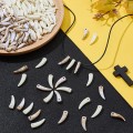 Zawieszki koralik akryl KŁY kieł ząb zęby 23mm kawowe i białe 10szt zestaw