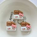 ZAW415 Zawieszki żywica jelly cat czekoladka mleczna hello kitty 2szt