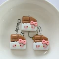 ZAW415 Zawieszki żywica jelly cat czekoladka mleczna hello kitty 2szt