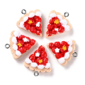 ZAW417 Zawieszki żywica ciastko cake sernik ciasto truskawki czerwone 2szt