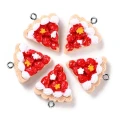 ZAW417 Zawieszki żywica ciastko cake sernik ciasto truskawki czerwone 2szt