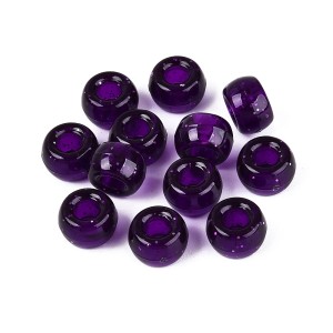 KOP166 Koraliki oponki 9mm kandi pony bead ciemny fiolet brokat 20szt