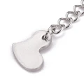 LAN9 łańcuszek łańcuszki przedłużanie 63mm serce stal nierdzewna srebrne 5szt