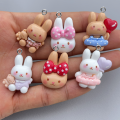 ZAW420 Zawieszki z żywicy króliczek bunny króliki cute kawaii 3szt mix