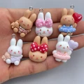 ZAW420 Zawieszki z żywicy króliczek bunny króliki cute kawaii 3szt mix