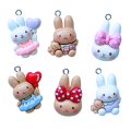 ZAW420 Zawieszki z żywicy króliczek bunny króliki cute kawaii 3szt mix