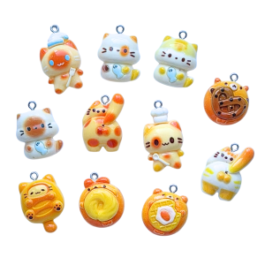 ZAW421 Zawieszki z żywicy kotek kotki jelly cat cute kawaii 5szt mix