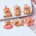 ZAW422 Zawieszki z żywicy kapibara kapibary jelly cat cute kawaii 5szt mix