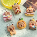 ZAW423 Zawieszki z żywicy kapibara kapibary jelly cat cute kawaii 5szt mix