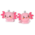 ZAW424 Zawieszki z żywicy aksolotl axolotl różowe cute kawaii 2szt mix