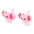 ZAW424 Zawieszki z żywicy aksolotl axolotl różowe cute kawaii 2szt mix