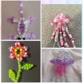 Koraliki oponki 9mm kandi pony bead różowe opalizujące