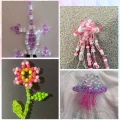 Koraliki oponki 9mm kandi pony bead różowe opalizujące