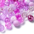 Koraliki kulki kule crackle perły mix fioletowe 8mm bransoletki 30szt
