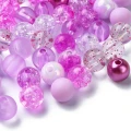 Koraliki kulki kule crackle perły mix fioletowe 8mm bransoletki 30szt
