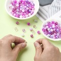 Koraliki kulki kule crackle perły mix fioletowe 8mm bransoletki 30szt