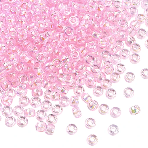 Koraliki oponki 9mm kandi pony bead różowe opalizujące 20szt