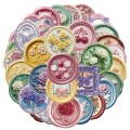 Naklejki sticker bomb WLEPY przezroczyste VINTAGE pieczęć kwiaty róże 50szt PET