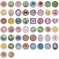 Naklejki sticker bomb WLEPY przezroczyste VINTAGE pieczęć kwiaty róże 50szt PET