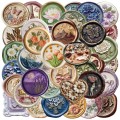 Naklejki sticker bomb WLEPY przezroczyste VINTAGE pieczęć lak embossing 50szt PET