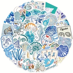 W267 Naklejki STICKER BOMB WLEPY wlepki morskie ocean wakacje 50szt