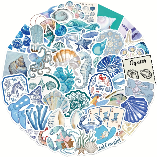 W267 Naklejki STICKER BOMB WLEPY wlepki morskie ocean wakacje 50szt