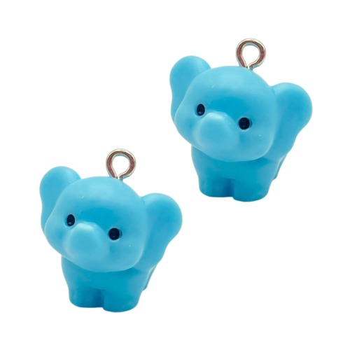 ZAW428 Zawieszki żywica jelly cat niebieski słoń słonik figurka cute 1szt