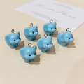 ZAW428 Zawieszki żywica jelly cat niebieski słoń słonik figurka cute 1szt