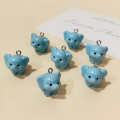 ZAW428 Zawieszki żywica jelly cat niebieski słoń słonik figurka cute 1szt