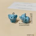 ZAW428 Zawieszki żywica jelly cat niebieski słoń słonik figurka cute 1szt