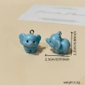 ZAW428 Zawieszki żywica jelly cat niebieski słoń słonik figurka cute 1szt