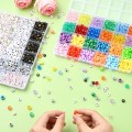 Mega Zestaw 2 zestawy koraliki kandi oponki i literki akryl 9mm 1660szt do bransoletek