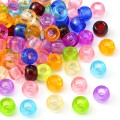 Koraliki kandi oponki akryl 9mm pony bead przezroczyste 100szt miks