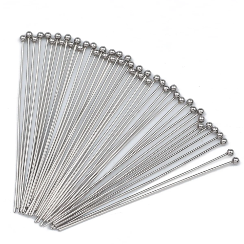 Igły jubilerskie szpilki z kulką 70mm 0,7mm 20szt stal nierdzewna