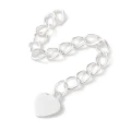 łańcuszek łańcuszki przedłużka 54mm serce 5szt posrebrzane